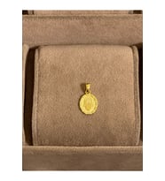 925 Ayar Gümüş Gold Renk Fatma Ana Eli Kolye Ucu