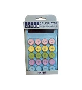 SÜDOR HM1811 8 HANE RENKLİ YUVARLAK TUŞLU PASTEL S HESAP MAKİNESİ