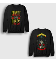 Presmono Unisex Siyah Jungle Guns N Roses Sırt Baskılı Sweatshirt 517093tt
