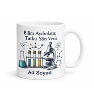 Kişiye Özel Laboratuvar Temalı Baskılı Kupa Bardak Bilim İnsanı Hediye