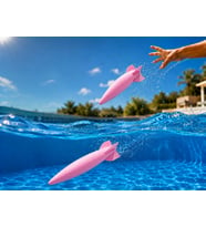 3D Baskı Su Roketi Torpido Oyuncağı - Havuz Dalış Oyuncağı-Pembe