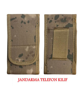 Telefon Kılıfı Yeni Jandarma Kamuflaj Renk İmperteks Kumaş Yıkanbilir Cırtlı Dik Model-Tüm Modellere Uyumlu