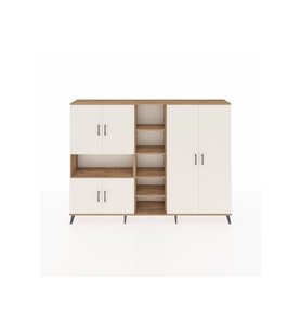 Arges Dolap 13 Raflı 6 Kapaklı 220x30x163 Çam-Aytaşı/Çam