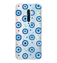 PrintiFy Oppo Reno 2Z  ile Uyumlu 1mm Slim Fit Nazar Boncuğu 1 Baskılı Şeffaf  Kılıf