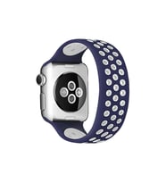 Watch 42mm Ayarlı Delikli Silikon Kordon - Lacivert-beyaz
