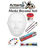 Maske Boyama Seti 1 Adet Boyanabilir Maske Karton Lastikli İnsan Yüzü Suratı Okul Sınıf Etkinlikleri Hobi 19x24 cm