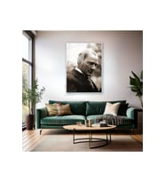 Atatürk Portresi Ev Ofis Tablosu Metal Çerçeveli Cam Atatürk Tablosu Ofis Hediyesi (Gümüş)