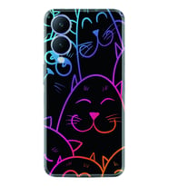 Vivo Y17S Kılıf Silikon Desen Özel Seri Neon Cats 1790