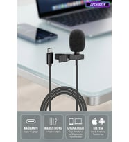Cep Telefonu Mini Klipsli Mikrofon Type-c Uyumlu Kablo Uçlu Yaka Mikrofonu Lavalier