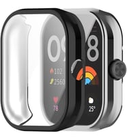 Xiaomi Redmi Watch 4 ile uyumlu Siyah Silikon Kasa Ekran Koruyucu 360 Tam Kapatan Çerceve PC Kasa Koruma Silikon Çerçeve (Black)