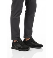 Slazenger Siyah Beyaz Bağcıklı Cilt Erkek Spor Ayakkabı Optica M (Siyah-Siyah)