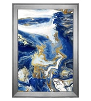 Soyut Şekiller Motifli Kanvas Tablo 80 x 110 cm Silver Çerçeve
