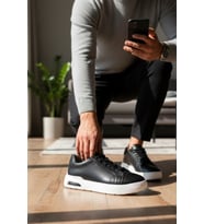 Enoch Hakiki Deri Jel Taban Destekli Bağcıklı Erkek Sneaker Ayakkabı