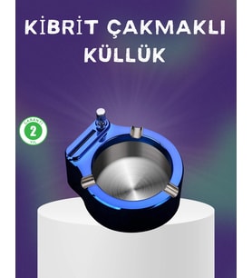 Dekoratif Çakmaklı Küllük Kolay Temizlenebilir Metal