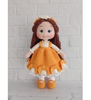 Turuncu Merve Bebek Amigurumi Organik Oyuncak