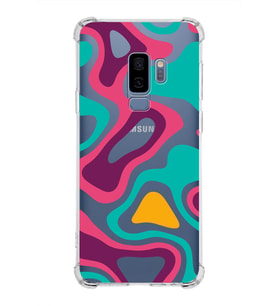 Samsung Galaxy S9 Plus  Köşe Korumalı Antişok Kapak Renkli Desen Tasarımlı Şeffaf Silikon Kılıf