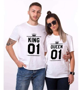 Tshirthane King Queen 01 Sevgili Kombinleri Tshirt Kombini (Tek Ürün Fiyatıdır.)