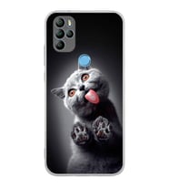 PrintiFy General Mobile GM 21 Pro ile Uyumlu 1mm Slim Fit Kedi 2 050c Baskılı Şeffaf  Kılıf
