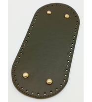 Angel Çanta Aksesuar Suni Deri Haki Renk 25X12 cm Oval Çanta Tabanı (Light Gold Aparatlı)