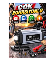 Taşınabilir Araç Akü Takviye ve Hava Kompresörü – Powerbank ve LED Aydınlatma