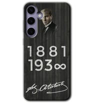 Galaxy S24 Plus Kılıf HD Desen Baskılı Kılıf - Atatürk Ahşap İmza