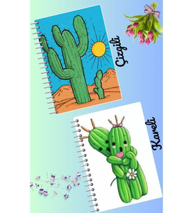 Kaktüs defter seti 2 adet A4 boyutu 21*30 çizgili + kareli 60 syf