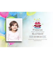 Kişiye Özel Neşeli Doğum Günü Davetiyesi 20 Adet (10x15 cm)