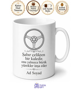Sürücü Kursu Eğitmeni Hediye Kupa Bardak Direksiyon Eğitimi Sabır Kupa