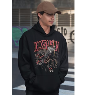 Led Zeppelin Rock Metal Baskılı Unisex Oversize Müzik Grubu Hoodie
