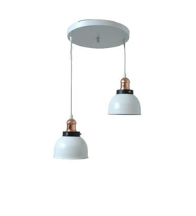 Rys Retro Metal Beyaz 2 li Bakır Duylu Dekoratif Rustik Sarkıt Avize Çap :30 cm (Burnt Olive)