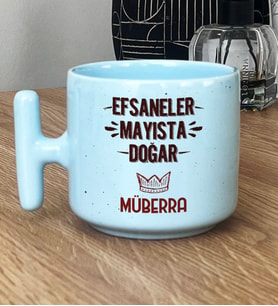 Kişiye Özel Efsaneler Mayısta Doğar Hediye Pastel T Kupa Doğum Günü Hediyesi (Mavi)