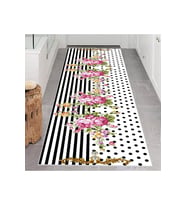 Rovigo Home Dijital Baskı Yıkanabilir Kaymaz Taban Salon Halısı RVG0663 (Siyah)