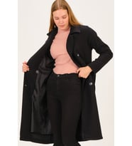 Z6765 DEWBERRY BAYAN PALTO-SİYAH