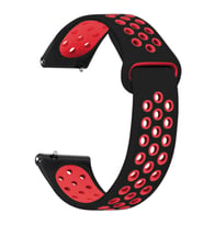 Microsonic Haylou Solar LS02 Rainbow Sport Band Kordon Siyah Kırmızı (Siyah-Kırmızı)
