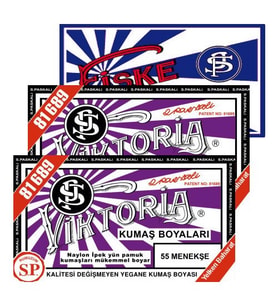 Viktoria Kumaş Boyası Menekşe 2Pk+Fiske Sabitleme 1Pk
