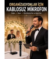 Northcity Yeni Nesil Kablosuz El Mikrofonu Seti Dijital Ekranlı Çift Mikrofonlu - Profesyonel Ses Kalitesi