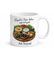 Meze Tabağı Temalı Baskılı Kupa Bardak Özel Tasarım Hediye Porselen Mug