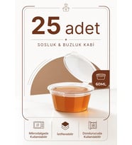 25 Adet 60 ML Sızdırmaz Mini Saklama Kabı Sosluk Buzluk Kabı MIT1364