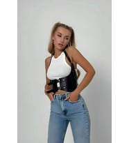 Mulvxbrf Brf02 Korse Harness, Deri Göğüs Kemer Harness, Deri Büstiyer - Brf605 (Mulvix)