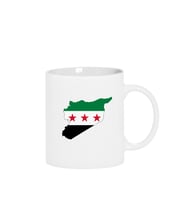 Suriye Yeni Bayrak Beyaz Kupa Bardak