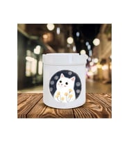 Sevimli Kedi Baskılı Seramik Şık Küllük