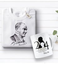 BK Gift Kişiye Özel Öğretmenler Günü Tasarımlı Kupa Bardak ve Atatürk Baskılı Tişört Hediye Seti- 3-5, Öğretmene Hediye, Öğretmenler Günü, 100. Yıl Hediyesi