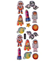 Sticker Kabartmalı Sticker Defter, Planlayıcı Etiket - (cb-588) 16x7 cm- Astranot, Roket