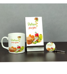 Diyetisyene Hediye Üçlü Set (Kupa + Telefon Standı + Anahtarlık) 002