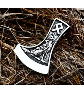 Çift Taraflı Kullanım Viking Kolye / Viking Kurt Balta Kolye / Raven Kuş Kolye /Kurt Kolye
