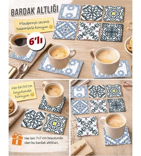 Dekoratif Desenler 14 7x7 – 6’lı Set Dekoratif Kare Tasarım