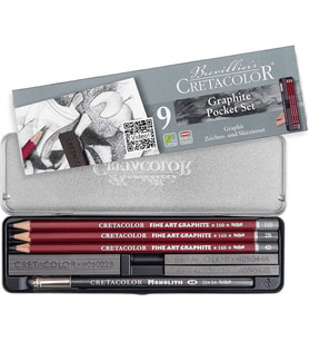 Cretacolor Graphite Pocket Set 9 Parça Çizim Seti Metal Kutu (160 29) 