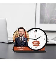 Erkek Avukata Hediye Karikatürlü MDF Masa Saati