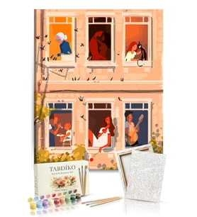 Sayılarla Boyama Seti 40 x 50 cm Tuval Şasesine Gerili Cam Kenarı