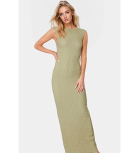 Kadın Örme Midi Elbise Bodycon Kalıp Kayık Yaka Yazlık Günlük Şık Yaz Aylarının Vazgeçilmezi